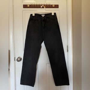 Black asymmetric waist black jeans straight leg Forever 21 size US 27